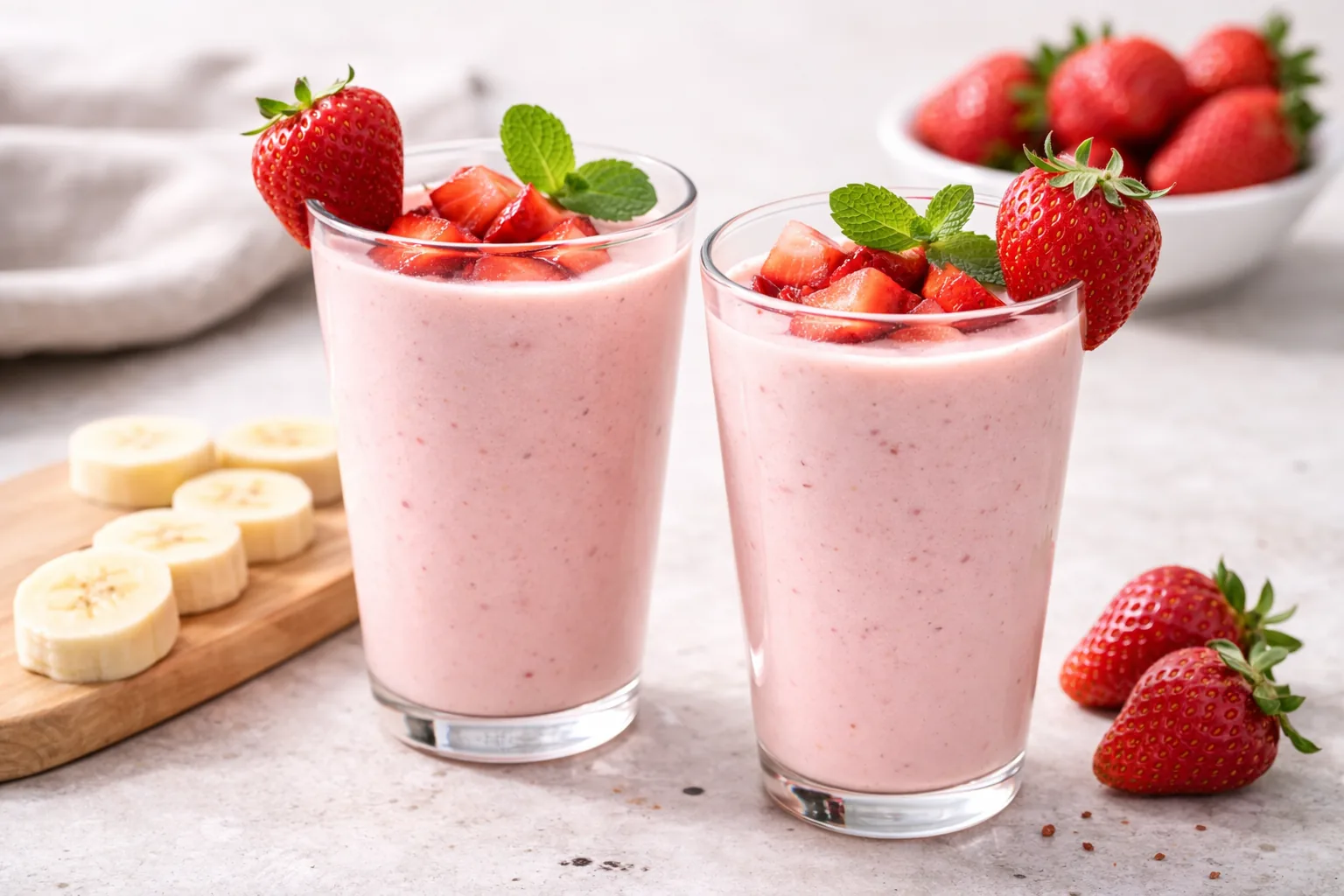 Клубнично-банановый йогурт