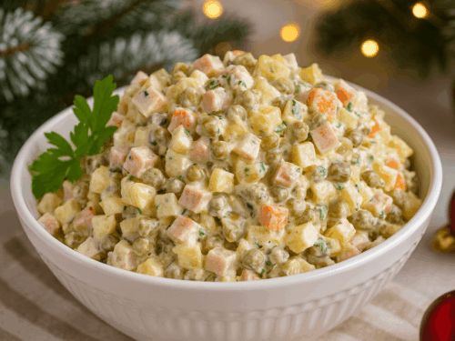 оливье с колбасой